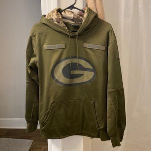 Green Bay Packers Nike Salute To Soldiers hoodie, mens medium